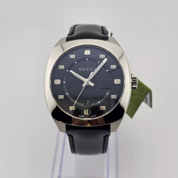 Gucci Men's 41mm Black Dial Steel Face Watch NWB - Picture 1 of 6
